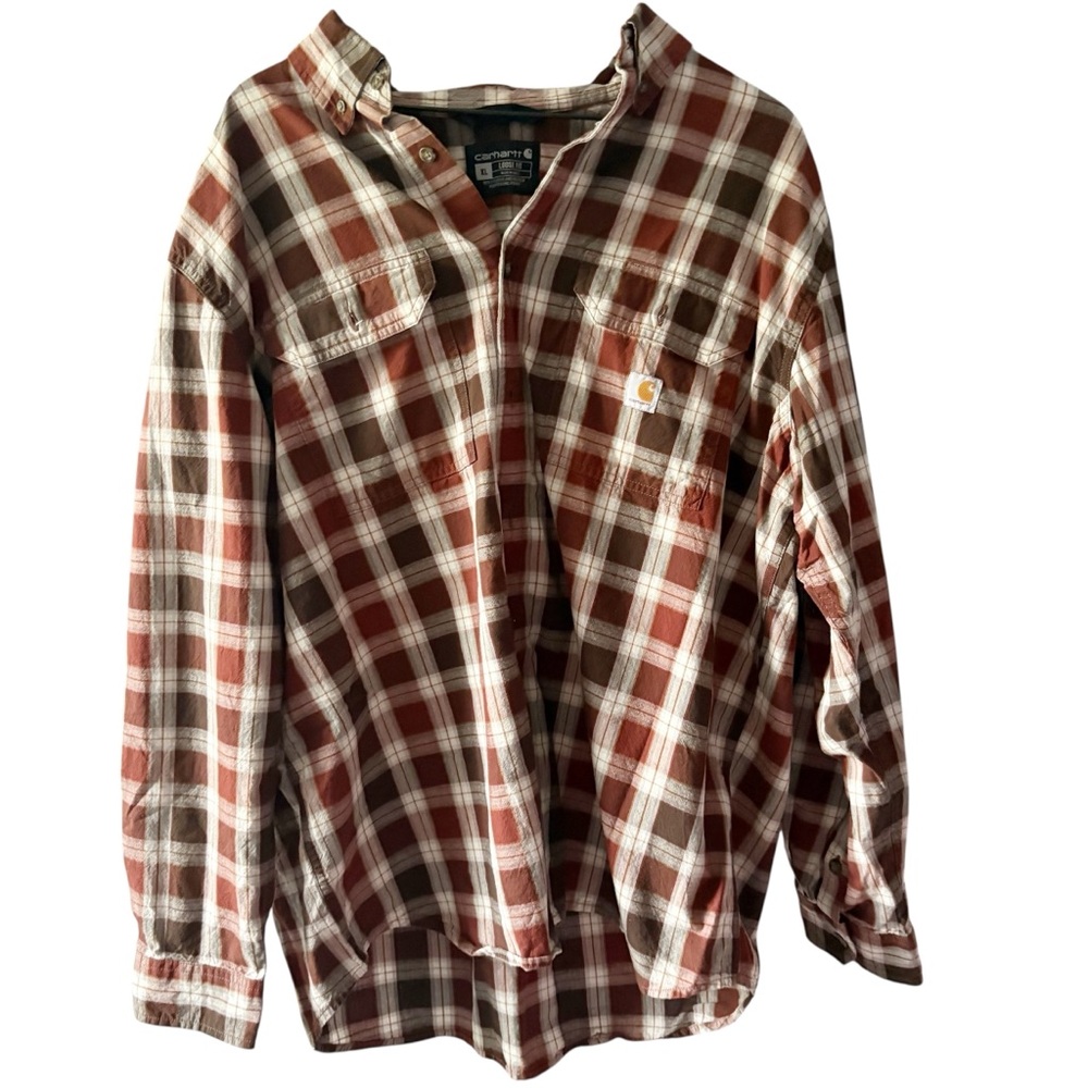 Carhartt Men’s Loose Fit Plaid Long Sleeve Shirt Sz‎ XL
